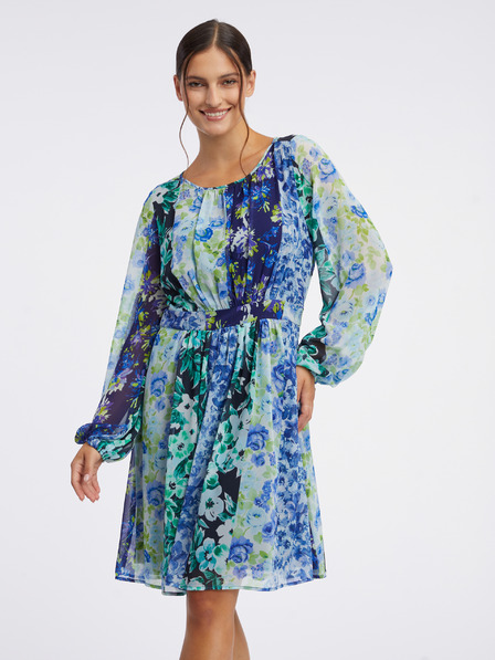 Orsay Rochie albastră cu flori pentru femei ORSAY
