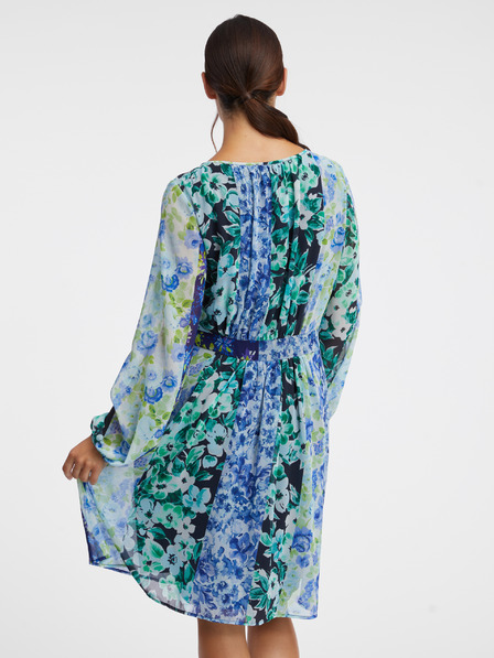 Orsay Rochie albastră cu flori pentru femei ORSAY