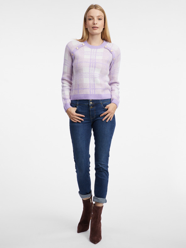 Orsay Pulover de damă mov deschis cu carouri ORSAY