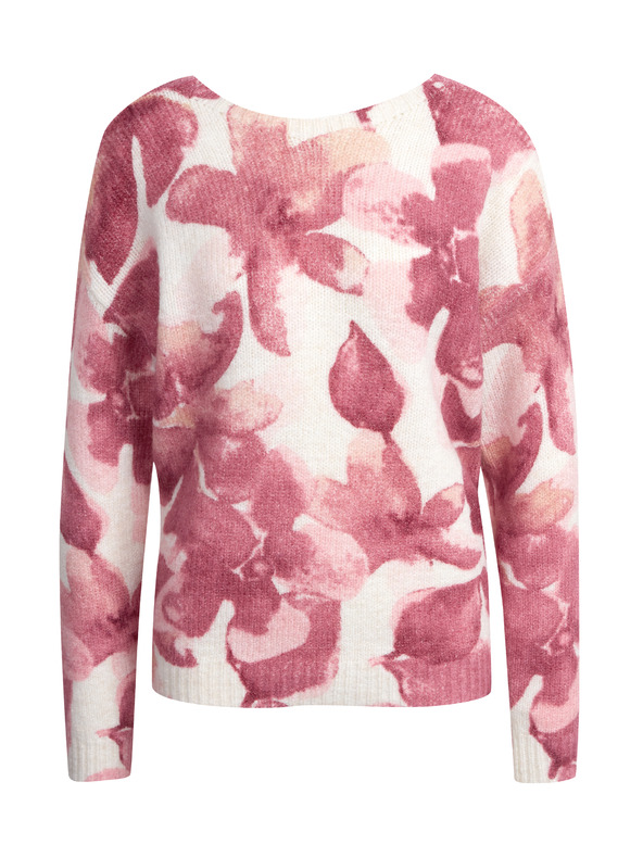 Orsay Pulover roz și alb cu flori pentru femei ORSAY