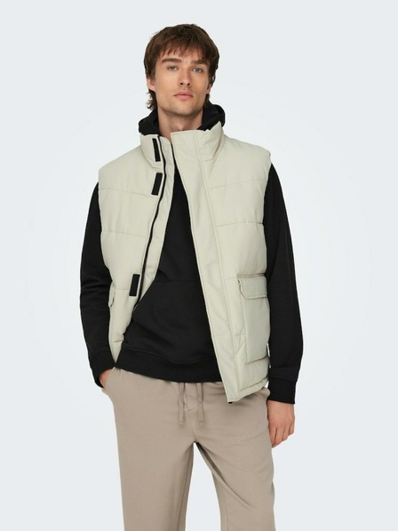 ONLY & SONS Jachetă matlasată pentru bărbați ONLY & SONS Carl gri deschis