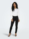 ONLY Pantaloni negri din piele de căprioară pentru femei ONLY Jo