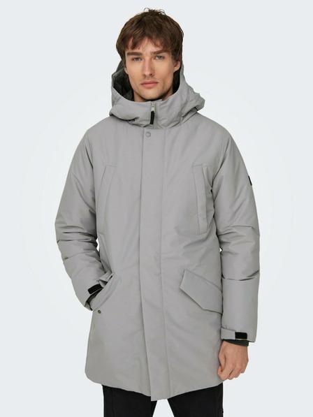 ONLY & SONS Parka de iarnă gri pentru bărbați ONLY & SONS Carl