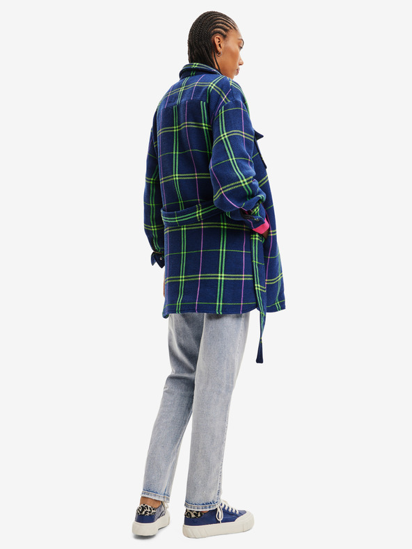 Desigual Desigual Paris Blue Plaid Shirt Jacket