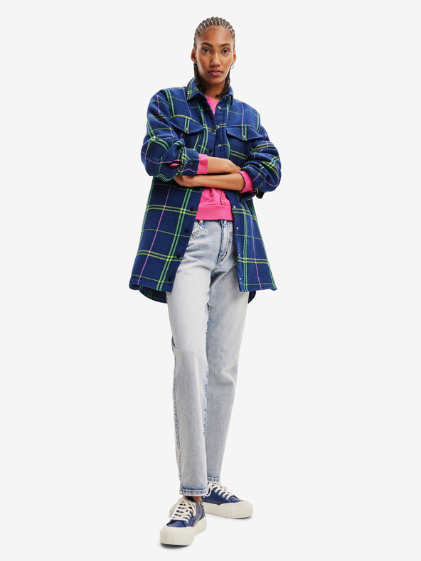 Desigual Desigual Paris Blue Plaid Shirt Jacket