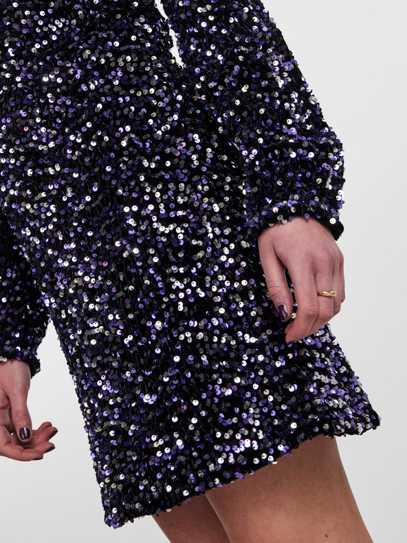 Pieces Rochie neagră cu paiete pentru femei Pieces Kam