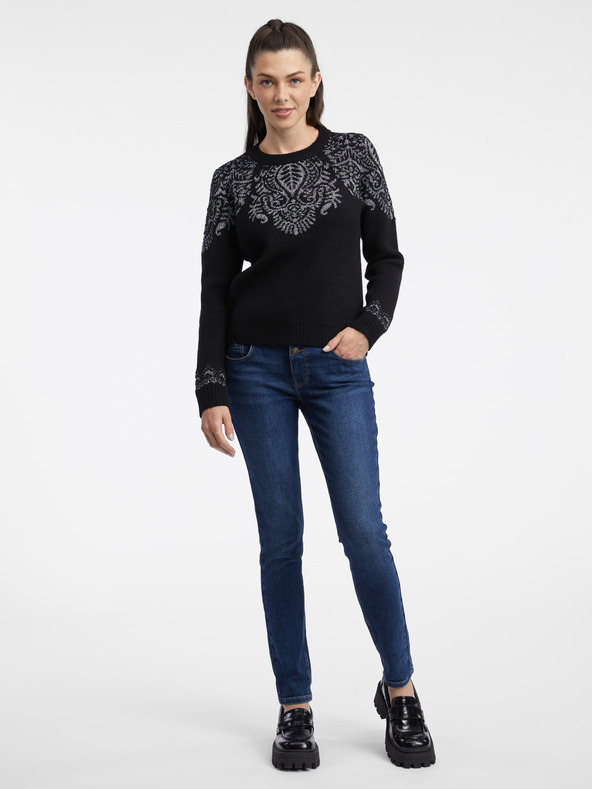 Orsay Pulover negru cu model pentru femei ORSAY