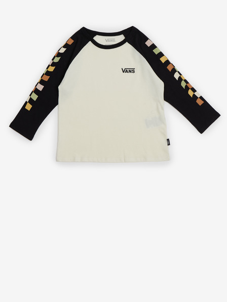 Vans Tricou cu mânecă lungă pentru fete alb și negru VANS