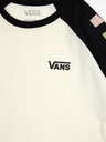 Vans Tricou cu mânecă lungă pentru fete alb și negru VANS