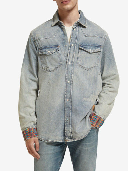 Scotch & Soda Cămașă din denim albastru deschis pentru bărbați Scotch & Soda