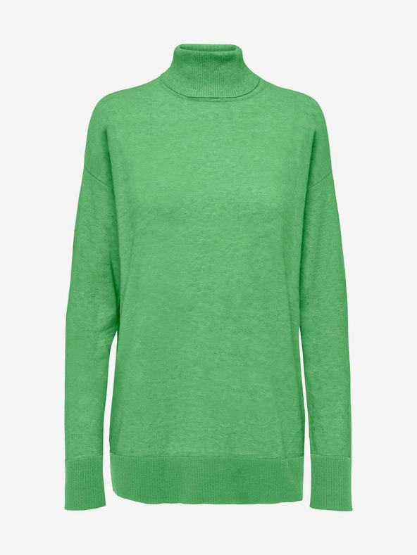 ONLY Pulover cu guler înalt verde pentru femei ONLY Ibi