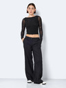 Noisy May Tricou crop top negru pentru femei Noisy May Louise