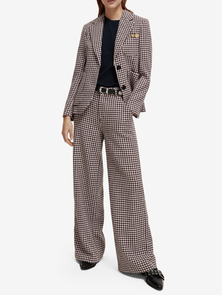 Scotch & Soda Pantaloni cu model din amestec de lână bej pentru femei Scotch & Soda