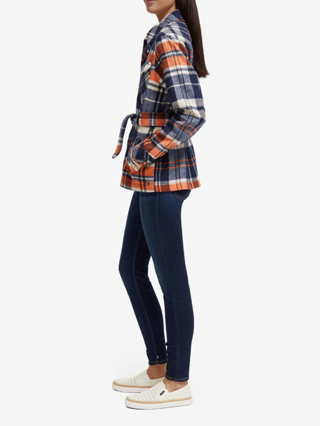 Scotch & Soda Palton scurt ușor pentru femei albastru cu amestec de lână Scotch & Soda