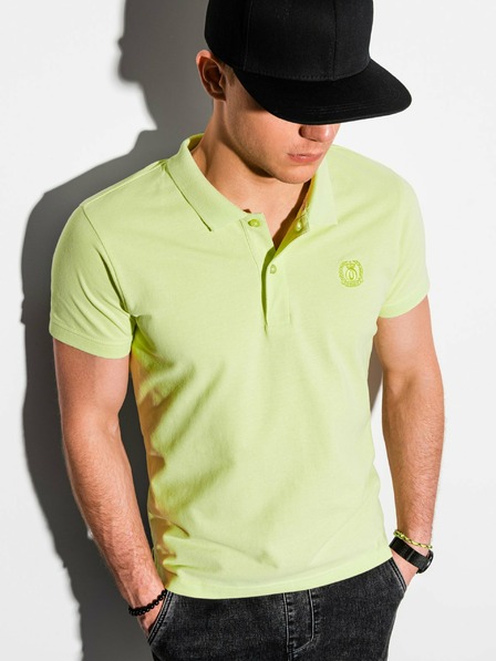 Ombre Clothing Tricou polo basic verde deschis pentru bărbați Îmbrăcăminte Ombre