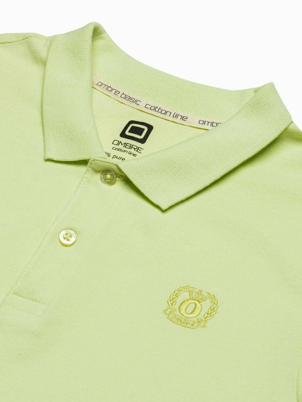 Ombre Clothing Tricou polo basic verde deschis pentru bărbați Îmbrăcăminte Ombre