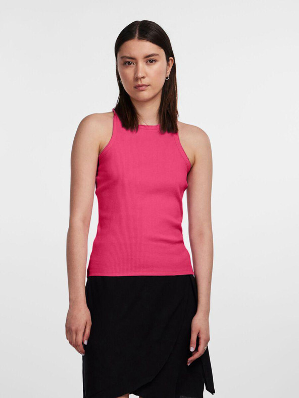 Pieces Roșu închis pentru femei Ribbed Basic Tank Top Pieces Hand