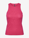 Pieces Roșu închis pentru femei Ribbed Basic Tank Top Pieces Hand