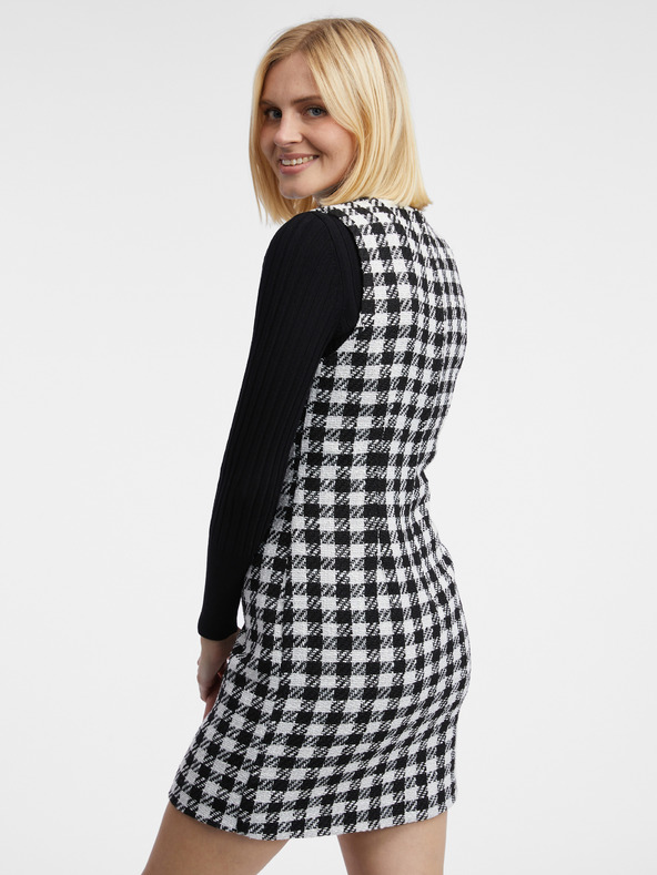 Orsay Rochie în carouri alb-negru pentru femei ORSAY