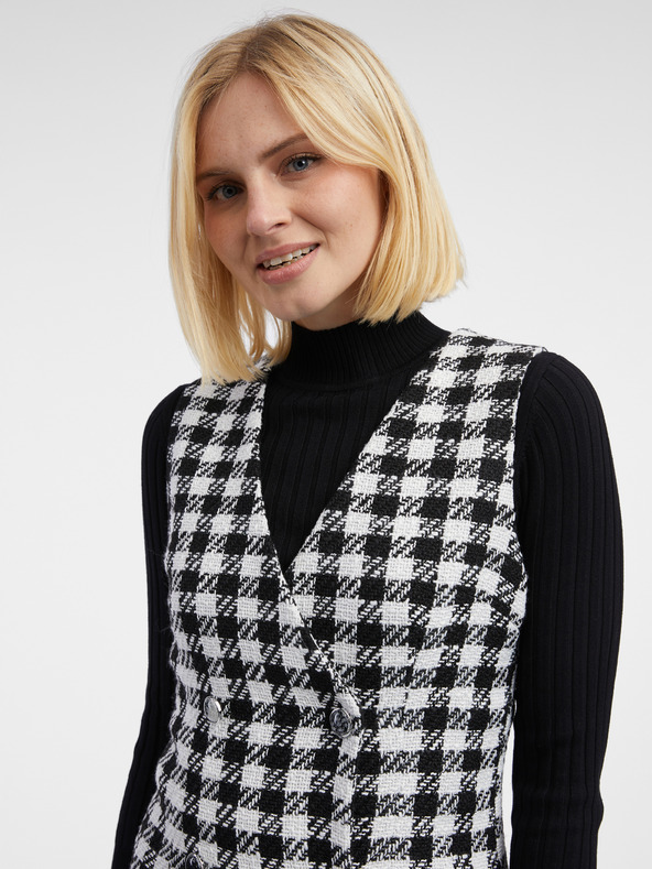 Orsay Rochie în carouri alb-negru pentru femei ORSAY