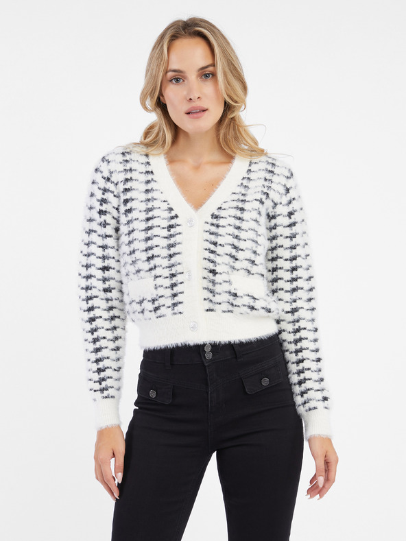 Orsay Cardigan pentru femei cu model alb-negru și alb ORSAY