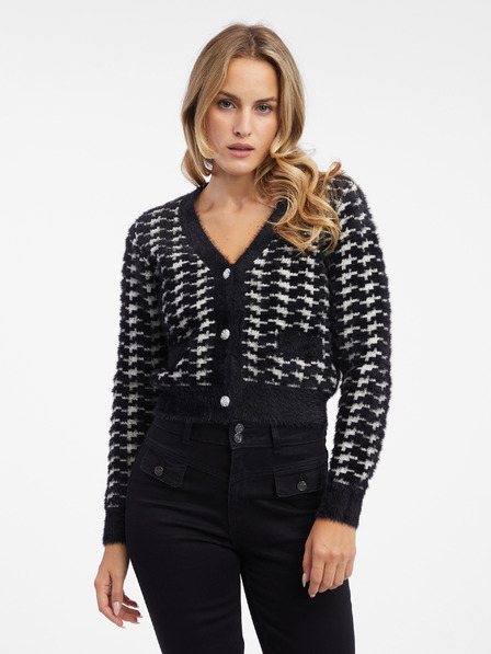 Orsay Cardigan cu model pentru femei alb și negru ORSAY