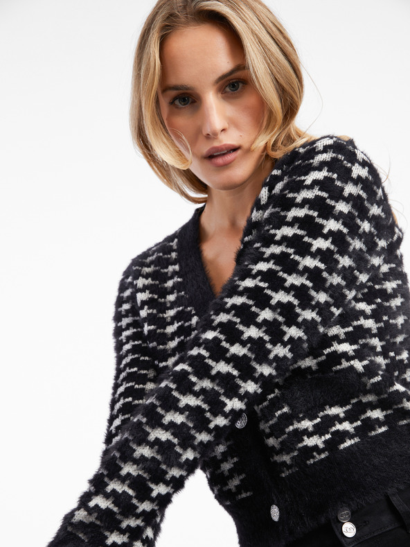 Orsay Cardigan cu model pentru femei alb și negru ORSAY