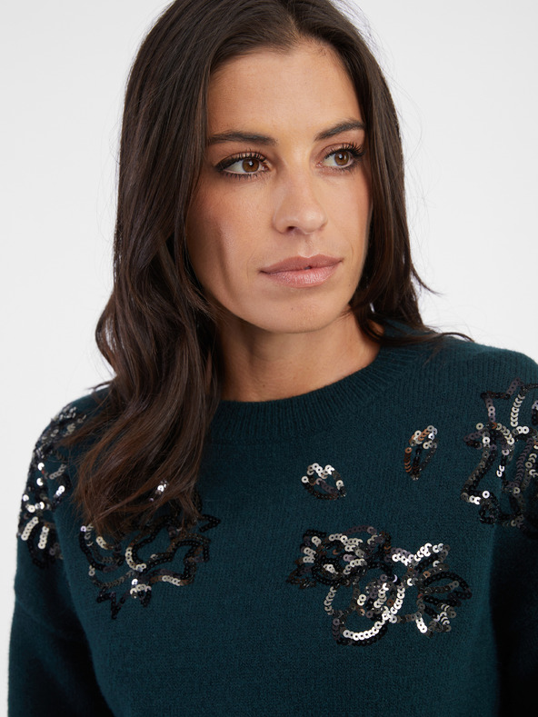 Orsay Pulover verde închis cu model pentru femei ORSAY