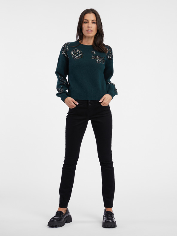 Orsay Pulover verde închis cu model pentru femei ORSAY