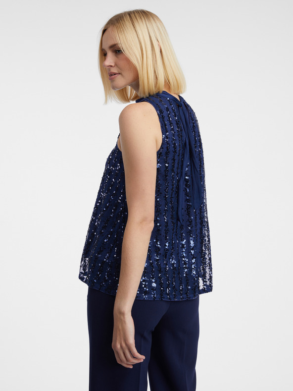 Orsay Bluză de damă albastru închis cu paiete ORSAY