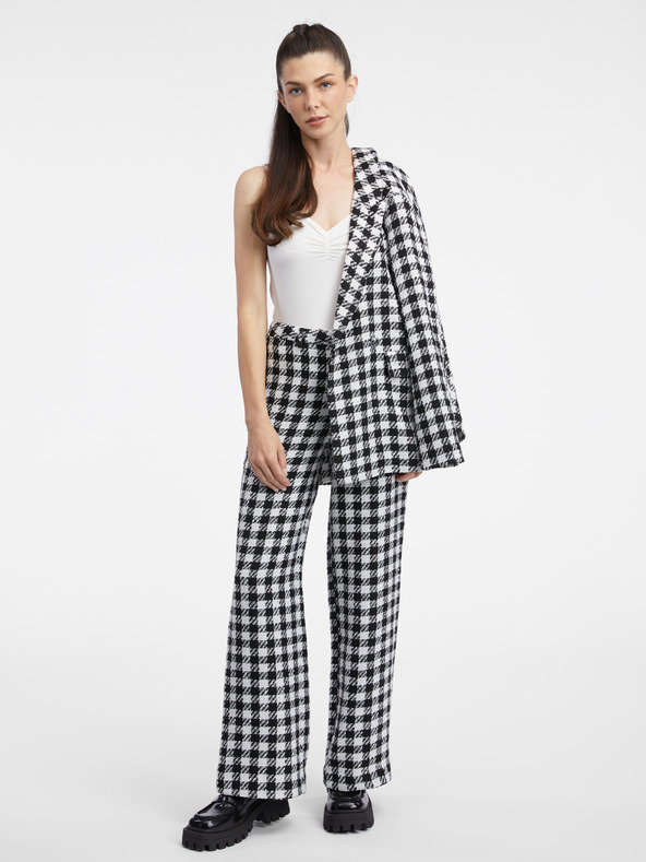 Orsay Pantaloni de damă cu model alb și negru ORSAY