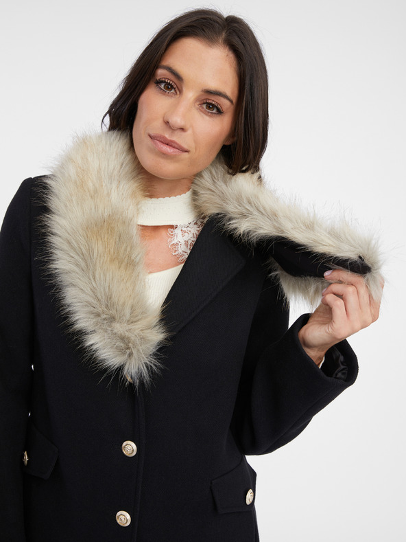 Orsay Palton negru de damă cu amestec din lână ORSAY