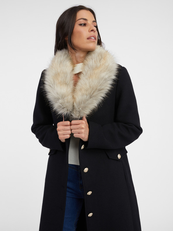 Orsay Palton negru de damă cu amestec din lână ORSAY