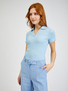 Orsay Tricou polo de damă albastru cu nervuri ORSAY