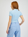 Orsay Tricou polo de damă albastru cu nervuri ORSAY