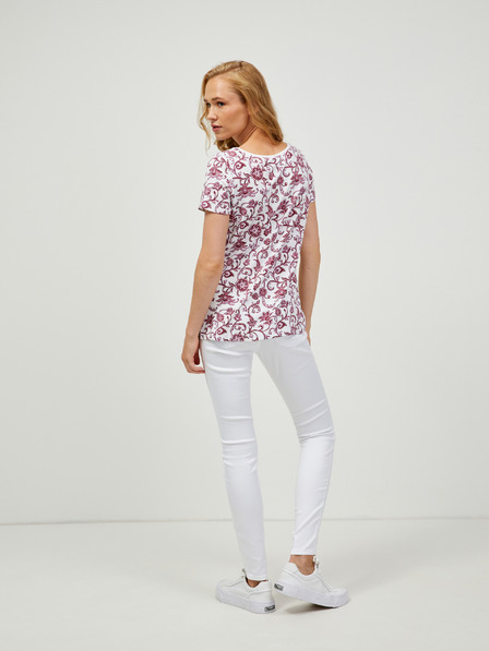 Orsay Tricou cu model alb vișiniu ORSAY