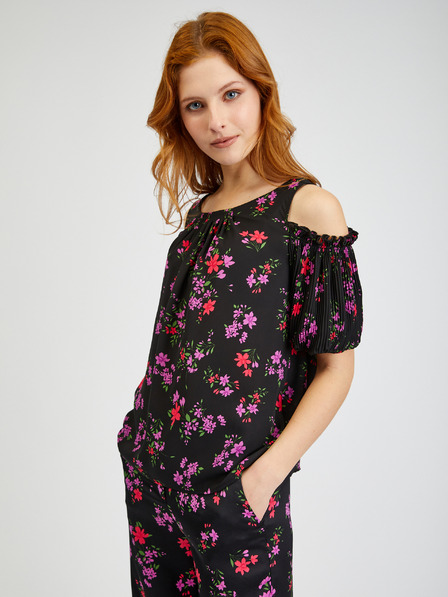 Orsay Bluză de damă neagră florală ORSAY