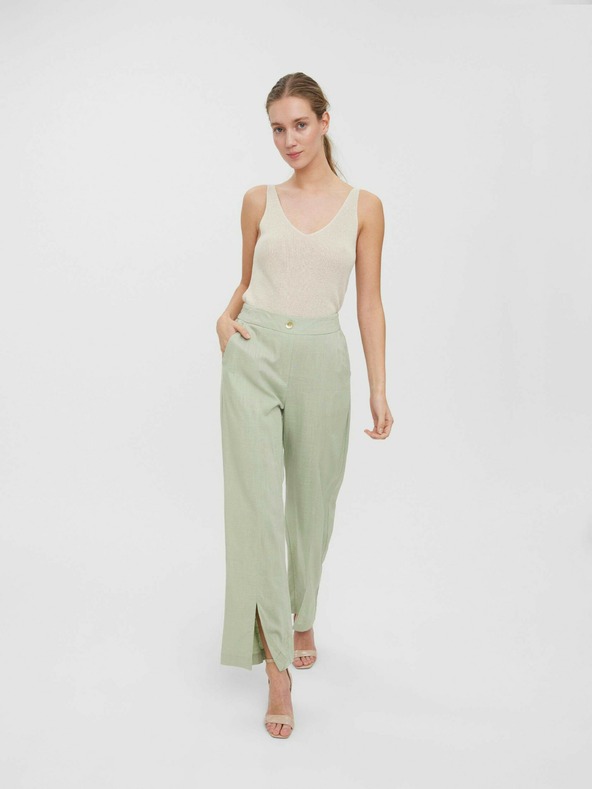 Vero Moda Pantaloni largi verde deschis VERO MODA Josie