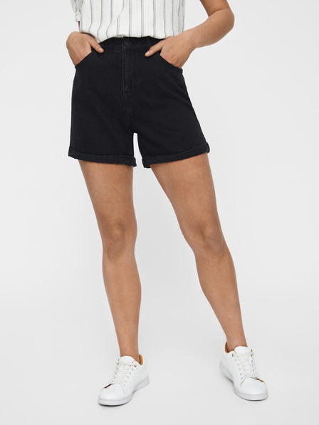 Vero Moda Pantaloni scurți din denim negri cu talie înaltă VERO MODA Nineteen