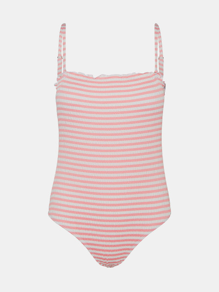 Vero Moda Costum de baie dintr-o singură piesă cu dungi albe și roz VERO MODA Emily
