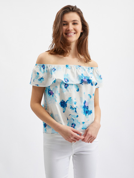 Orsay Bluză de damă cu model floral albastru-alb ORSAY