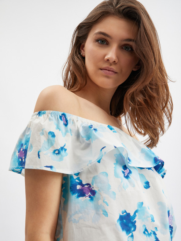 Orsay Bluză de damă cu model floral albastru-alb ORSAY