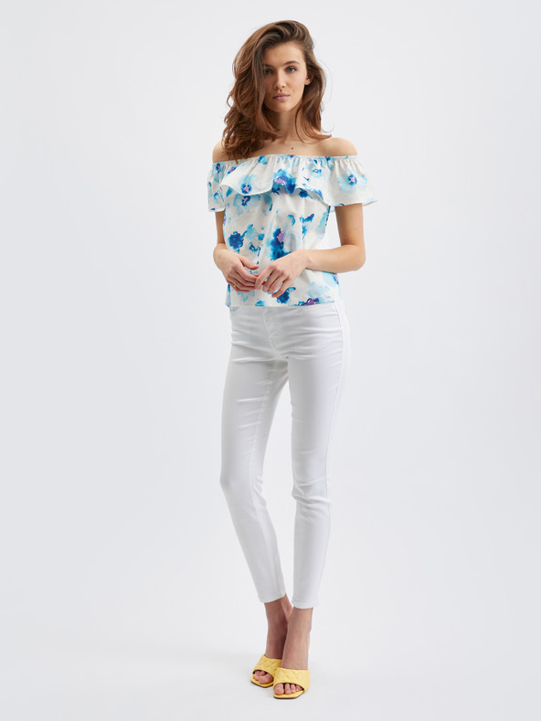 Orsay Bluză de damă cu model floral albastru-alb ORSAY