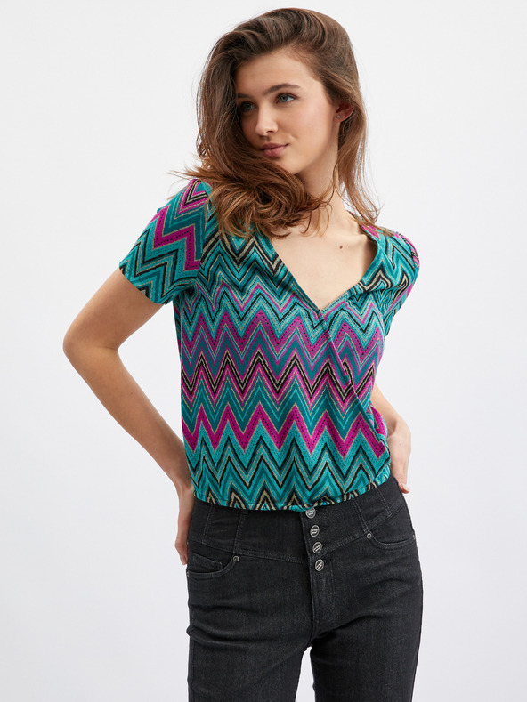 Orsay Tricou pentru femei cu model roz-verde  ORSAY