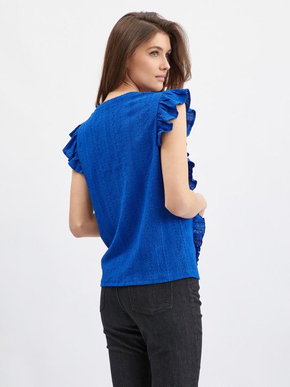 Orsay Tricou de damă albastru cu volane ORSAY