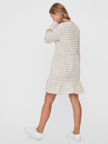 Vero Moda Rochie VERO MODA Kimi în carouri albe și bej