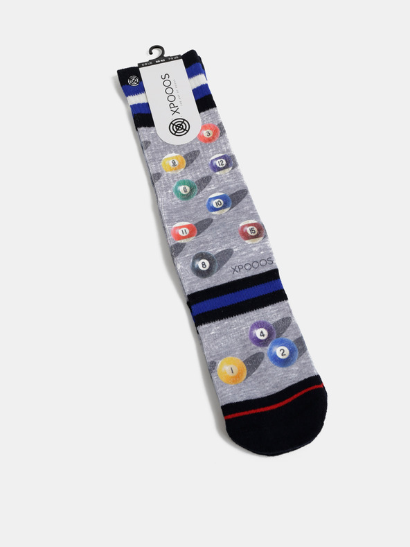 XPOOOS Șosete gri cu model pentru bărbați XPOOOS