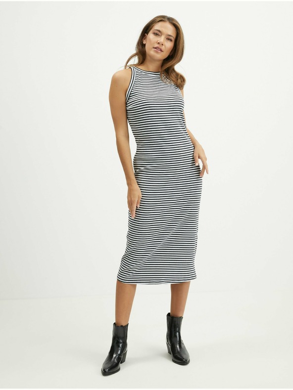 O'Neill Rochie midi cu dungi albe și negre pentru femei O'Neill Rib