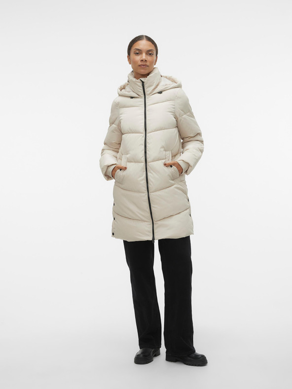 Vero Moda Crem VERO MODA haină matlasată de iarnă pentru femei Halsey
