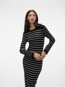Vero Moda Rochie pulover cu dungi negre pentru femei VERO MODA Goldnele